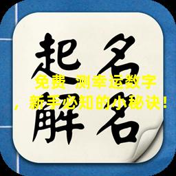 免费  测幸运数字，新手必知的小秘诀！